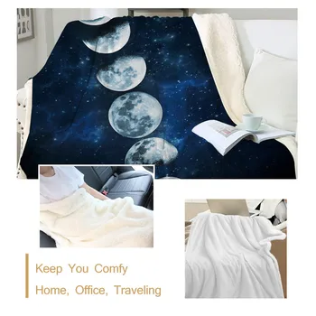 BeddingOutlet Луната затъмнение промяна кадифе плюш хвърли едно одеяло Galaxy печатни Шерпа Одеало за диван пейзаж легла се откажат