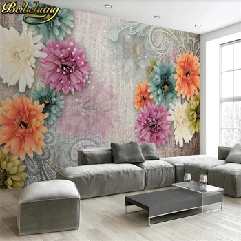Beibehang Custom Nordic minimalistic vintage flower photo wallpaper спалня фон озеленяване на дома, 3D тапети хол