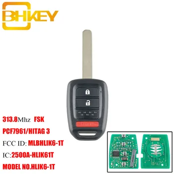 BHKEY2 + 1 бутона на дистанционното на ключа на автомобила за Honda 313.8 Mhz PCF7961 чип за Honda CR-V 2013 MLBHLIK6 - 1T автомобилни ключове