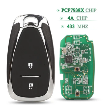 Bilchave 2 бутона 433 Mhz дистанционно на ключа на автомобила 4A PCF7938X чип за Chevrolet анализ на разходите за Оригинала JM Trax Tracker Smart Key Fob замяна