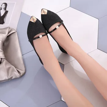 Bling Стила На Жените Апартамент 2019 Пролет Лято Плоски Обувки Жена С Остър Нос Приплъзване На Модерни Мокасини Дамски Ежедневни Мързелив Обувки Обувки