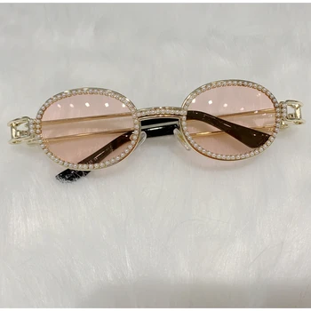 Blu-ray Защита на слънчеви очила за Жени на hot разпродажба кръгли винтидж слънчеви очила Перлата на луксозни слънчеви очила мъжете UV400 Oculos