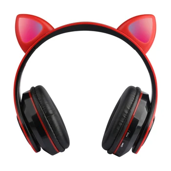 Bluetooth слушалки Безжични слушалки Over Ear Cat Ear слушалки с led подсветка сгъваеми слушалки с регулиране на силата на звука