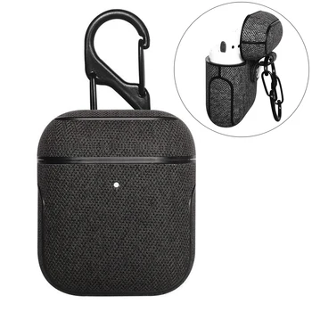 Bluetooth слушалки, кожен калъф за Apple AirPods 1 2 Pro кърпа анти-изгубен устойчив на удари калъф PU кожа за Air Шушулките с една кука