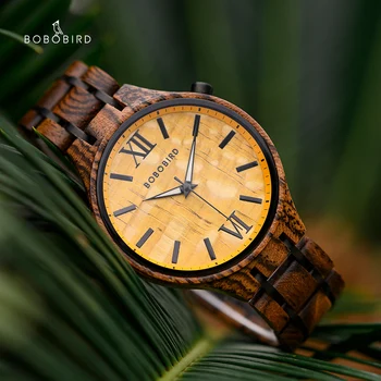 BOBO BIRD Wood мъжки Спортни часовници кварцови часовници ежедневни луксозни дървени въжета за него, подарък за Свети Валентин индивидуални Relogio Feminino