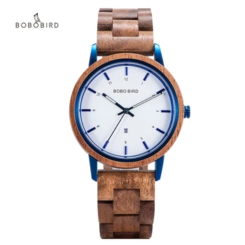 Bobo Bird дървени дамски кварцов часовник луксозна марка дървени дамски часовници за жени Квартовые ръчен часовник Auto Date Top Brand