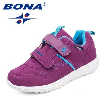 BONA New Classics Style Children Casual Shoes Hook & Loop Girls Shoes Synsethic Boys Shoes Outdoor Sneakers Soft