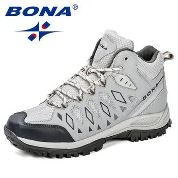 BONA New Design Men Shoes Mountain Big Size Brand Men Shoes Anti-Slippery Hiking Shoes удобни мъжки улични маратонки за бягане