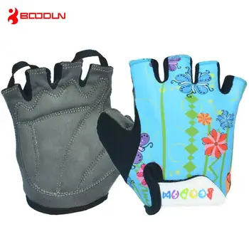 Boodun Children Cycling Gloves Sport Half Finger Мтб kids Bicycle Gloves gel pad Ciclismo guantes противоударные Велосипедни ръкавици
