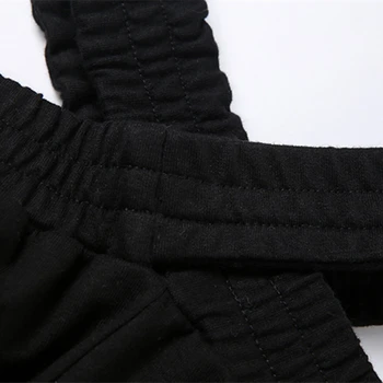 BOOFEENAA выдалбливают кръст V талия спортни панталони градинска дрехи, дамски спортни странични ленти черни пътеки Дамски панталони панталони C94-EB45