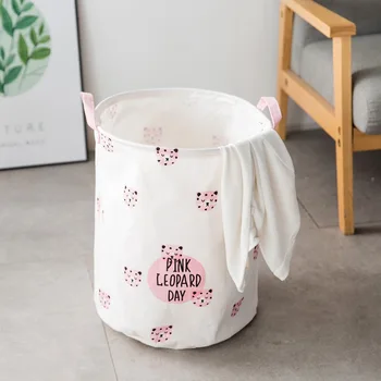 Brand Newleopard print series кошница за дрехи кофа за съхранение на домашно съхранение сгъваема спалня диаметър на съхранение 35 височина 45
