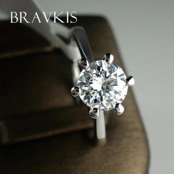 BRAVEKISS годежен пръстен Crystal пасианс bague пръстени, годежни пръстени, ленти за жени алианс венчални халки, бижута BJR0012B