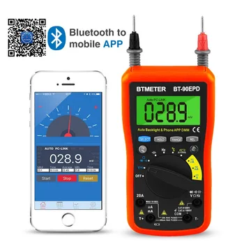 BTMETER 90EPD цифров Вольтамперомметр автоматичен редица Avometer DMM 4000 точки с тест Bluetooth APP за капак, кръг обязаностей, Температура,честота на