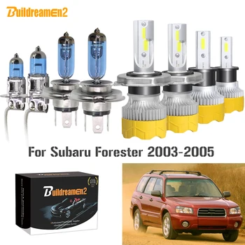 Buildreamen2 4 бр. автомобилни фарове Hi/Lo Лъч на фарове за мъгла, auto led халогенни фарове лампа 12V за Subaru Forester 2003 2004 2005