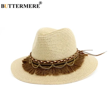 BUTTERMERE Black Sun Hat пискюл Cap жени плаж сламена шапка реколта дамска шапка за лятото 2021 нов Ariival женски сламени шапки
