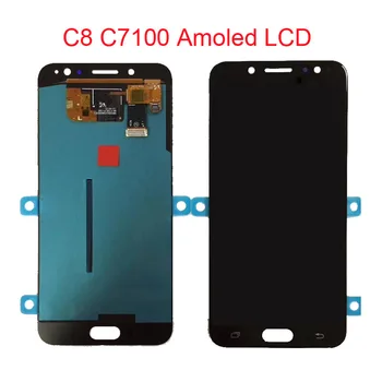 C8 Amoled LCD дисплей за Samsung Galaxy C7 2017 C8 C7100 C710 LCD дисплей с сензорен екран дигитайзер Събрание C710F / DS J7 + J7 плюс екран