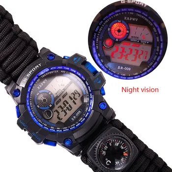 Camping Survival Watch Kit Set Outdoor Tourism Multi-functional First Aid SOS EDC Спешно Supplies for Survival гривна