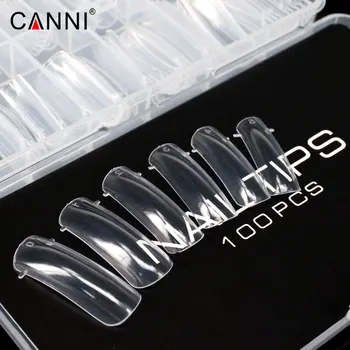 CANNI вземане 100pcs/box extend soak off led builder nail gel acrylic маникюр crystal nail gel 10 fast size лъжливи нокти tips