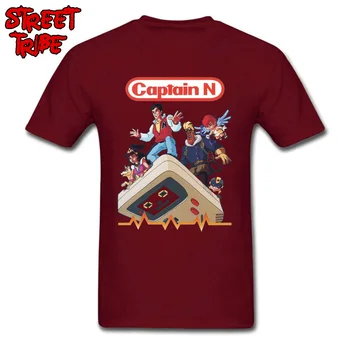 Captain N T Shirt New Men Tshirt Cotton Super Merio Tees Summer Yellow Върховете For Male Cartoon Комикси Game T-shirt HeMan