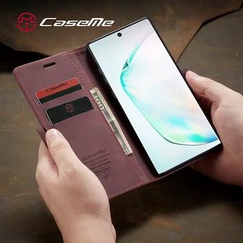 CaseMe Магнитен Флип Калъф За Samsung Galaxy Note10 S20 Note20 Ultra S8 S9 S10 Plus A50 A70 Щанд Реколта В Чантата Си Телефон Чанта