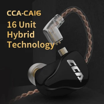 CCA CA16 7BA+1DD хибридни драйвери HIFI мониторинг слушалки в ушите слушалки слушалки с 2PIN 0.75 мм жак за C10 C12 C16 ZSX