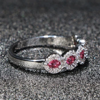Cellacity мода вълна профил сребро 925 бижута Изумруд ruby пръстен за жени кръгли скъпоценни камъни женски украса за парти Size5-11