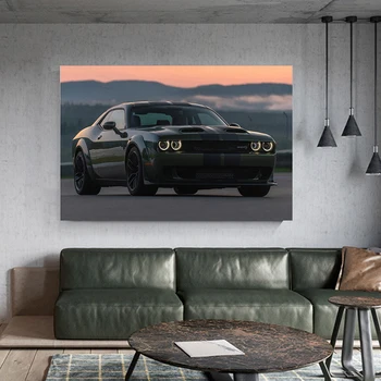 Challenger Muscle Car Roadster кола плакати платно картина на Картина на автомобил изкуство стена за хол Home Decor (без рамка)