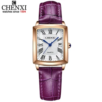 CHENXI Fashion Women Watches Top Brand Luxury Waterproof Ladies кварцови часовници с Кожена каишка на часовник дамски часовници Montre Femme