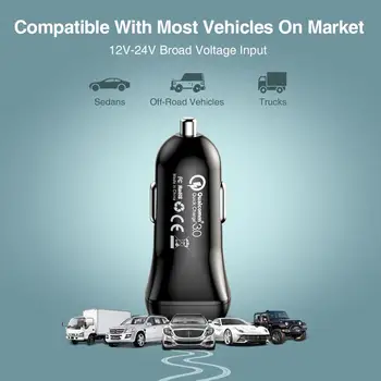 CHOETECH 36W Quick Charge 3.0 USB Car Charger за Xiaomi Samsung QC3.0 Type C Car Mobile Phone PD Charger за iPhone 11 X Xs 8