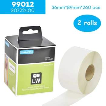 CIDY 2 ROLLS 99012 за Dymo Labelwriter 450 Label Printer Label Maker адресната лента, стикер 89 мм*36 мм Label Writer пластмаса