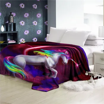 Claroom Rainbow Unicorn Blanket фланелевое Флисовое двустранно Одеяло, за да одеяла Home Хвърли Sofa UY95# Beds