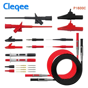 Cleqee P1600C/D/E/F-18 en 1 enchufable на zlatka de prueba kit de zlatka IC ганчо de prueba Fluke BNC кабел de prueba
