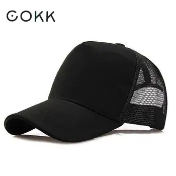 COKK Branded Baseball Cap Men възстановяване на предишното положение Mesh Caps Women Hats For Men Casquette Bone Casual Adjustable, Black New Sun Hat шофьор на камион