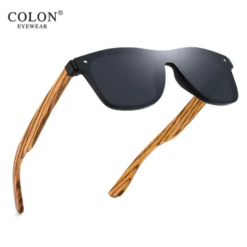 COLON Wood слънчеви очила без рамки квадратна дограма UV400 слънчеви очила дамски слънчеви очила мъжки oculos de sol Feminino CN8021