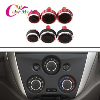 Color My Life for Nissan Sunny N17 March K13 Car AC Heater Climate Control Knob Panel Switch Knobs Air Con Buttons Dials