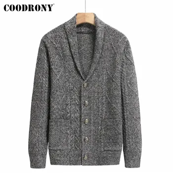 COODRONY марка пуловер мъжете 2020 нови постъпления Градинска мода ежедневни жилетка мъжете Есен Зима дебел топъл пуловер, палто P1164