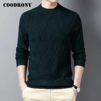 COODRONY Марка пуловер мъжете най-високо качество трикотажни мериносова вълна пуловер Мъжки дрехи 2020 Есен Зима дебели топли дръпна Homme C3016