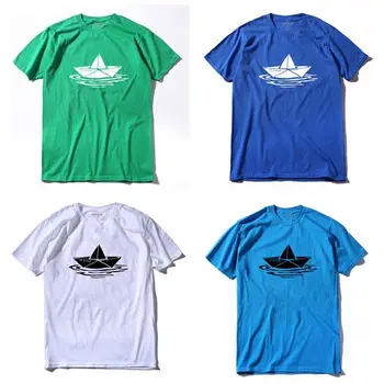 COOLMIND QI0247A ежедневни памучни готина лодка печат на мъжки тениски с къс ръкав лято мъжете тениска градинска мъжка тениска топ тениски