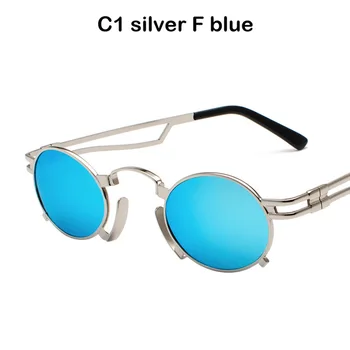 COOLSIR Men Metal Oval Frame Steampunk, Готически Vampire унисекс слънчеви очила ретро UV400 слънчеви очила cosplay стайлинг Oculos De Sol