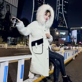 Cotday Голям Джоб С Качулка, Дълъг Памук Надолу Мека Регулируема Талия Облекло На Жените Корейски Стил Зимата На Топло Мода Яке Палто