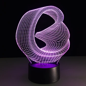 Creative Loop 3D Illusion Lamp LED Night Light Abstract Artist Graphics Novelty Lighting Home Decoration Lava Lamp