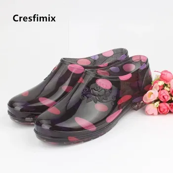 Cresfimix жените сладки сладки цветни печатни къса водоустойчив плоски обувки дами пролет и лято апартаменти sapatilha feminina a5726