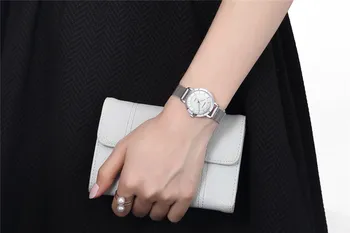 CRRJU 2121 сребърни дамски часовници мода ежедневен кварцов часовник женски Стоманена гривна луксозно рокля ръчен часовник Reloj Muje Montre Мке