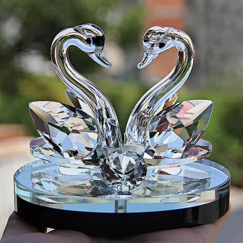 Crystal Swan Декорация Сватба, Годишнина Декор Преспапиета Фигурка Любителите На Подаръци Занаяти Коледа Начало Декор