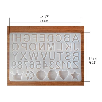 Crystal епоксидна смола мухъл азбука буквата на номер висулка леярство Силиконова форма на DIY занаяти бижута като инструменти