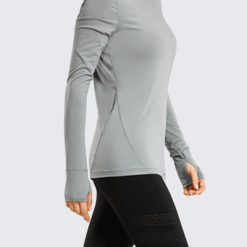 CRZ YOGA женски леки спортни ризи с дълъг ръкав поло пуловер върхове с дупка за палеца