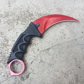 CS GO Counter Strike Black Karambit Knife шийката на нож с ножнами Тигър Fade Зъб Real game Knife Factory Wholesale Gift