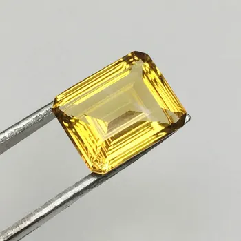 CSJ Real natural citrine губим gemstone Oct вогнутый блестящ сот cut for 925 silver gold top fine jewelry mounting