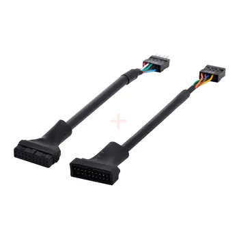 CY 2pcs USB 2.0 9Pin to USB 3.0 20pin корпус заглавие женски кабел за обръщане на дънната платка