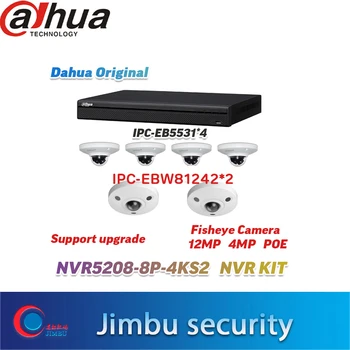 Dahua NVR 8CH kit 4K video recorder NVR5208-8P-4KS2 & dahua 12MP Fisheye IP camera 2PCS EBW81242 & 5MP network IPC-EB5531 4БР
